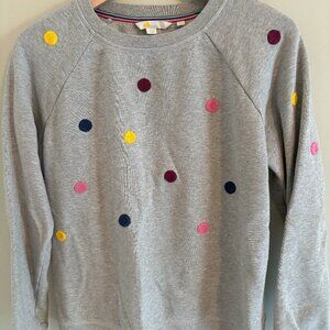 Boden women's grey crewneck sweatshirt, size M